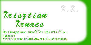 krisztian krnacs business card